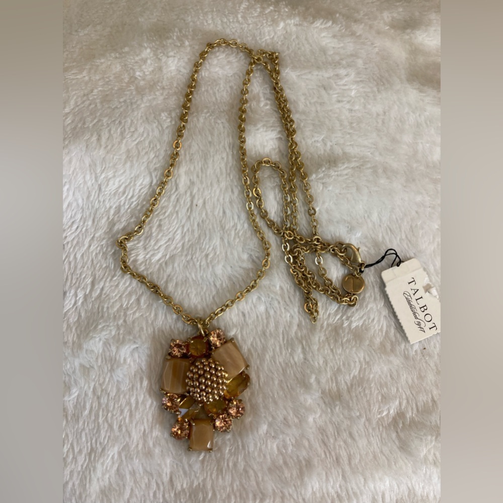 Talbots‎ 32” Long Jeweled Pendant Necklace New